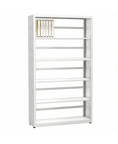 Yigii 5-Tier Metal Bookcase with Adjustable Shelves for Living Room, Study, Kitchen