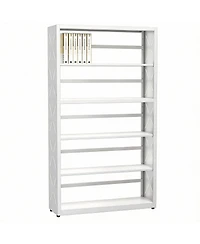 Yigii 5-Tier Metal Bookcase with Adjustable Shelves for Living Room, Study, Kitchen