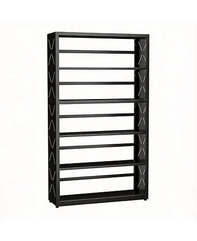 Yigii 5-Tier Metal Bookcase with Adjustable Shelves for Living Room, Study, Kitchen