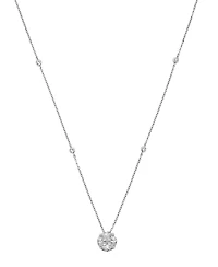 Effy Diamond Round Cluster 18" Pendant Necklace (3/4 ct. t.w.) in 14k White Gold