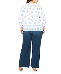 Vince Camuto Plus Tie Neck Pull-On Top