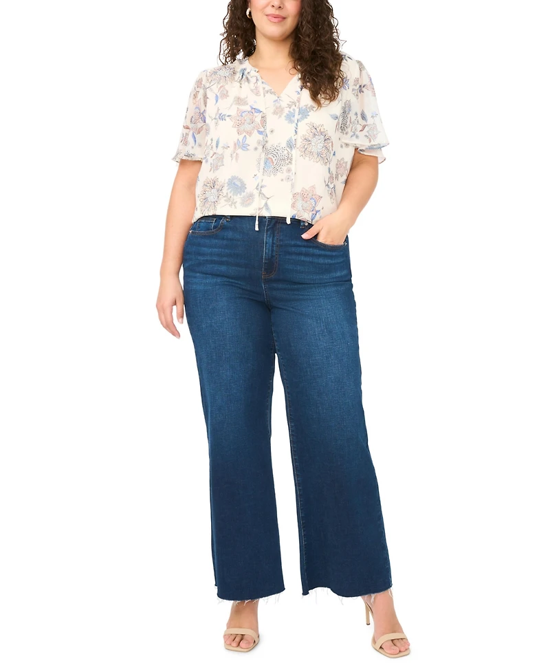 Vince Camuto Plus V-Neck Princess Sleeve Top