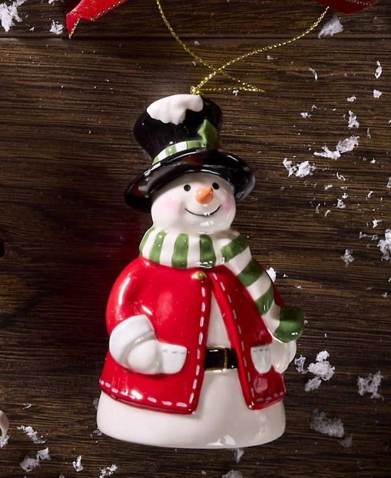Spode Christmas Tree Snowman Bell Ornament