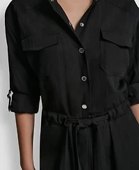 Dkny Women's Adjustable Waist Crewneck Jumpsuit