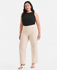 I.n.c. International Concepts Plus Mid-Rise Pull-On Straight-Leg Pants