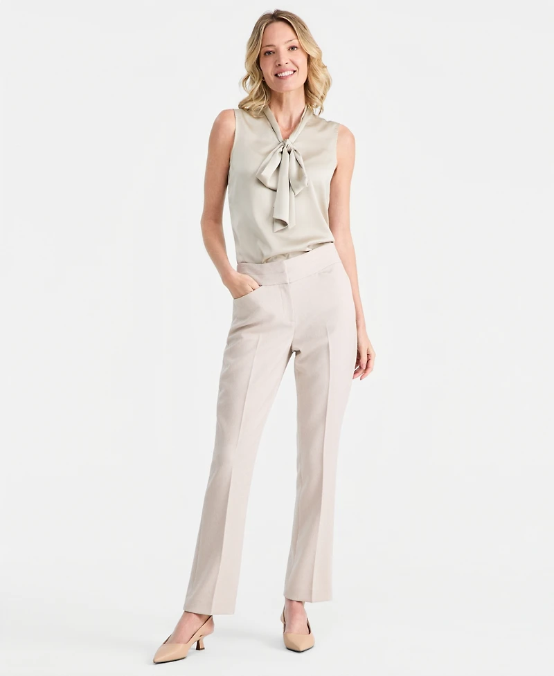 Tahari Asl Women's Tie-Neck Hammered-Satin Top