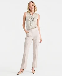 Tahari Asl Women's Tie-Neck Hammered-Satin Top