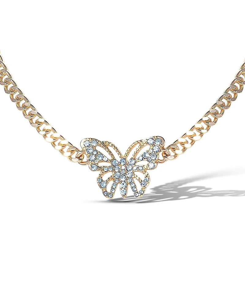 Jessica Simpson Butterfly Pendant Chain Necklace