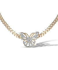 Jessica Simpson Butterfly Pendant Chain Necklace