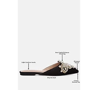 Astre Pearl Embellished Shimmer Mules