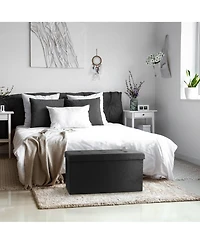 Sorbus Medium Faux Suede Storage Bench - Perfect Toy and Shoe Chest, Hope Chest, Pouffe Ottoman, Seat, Foot Rest