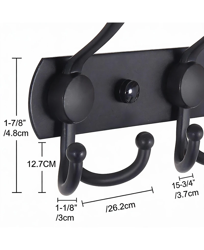 Yigii Heavy Duty Stainless Steel 5-Tri Hook Wall Rack for Coats, Hats, Towels, Purse, Scarfs, Robes