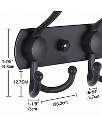 Yigii Heavy Duty Stainless Steel 5-Tri Hook Wall Rack for Coats, Hats, Towels, Purse, Scarfs, Robes