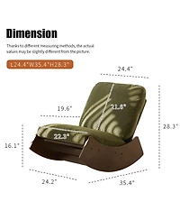Flynama Corduroy Retro Striped Glider Rocking Chair Solid Wood Frame Accent Reading Chair for Bedroom Living Room Nursery