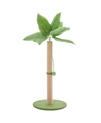 Zeus & Ruta 33" Cat Scratching Post: Tall Scratcher with Dangling Ball for Indoor Cats