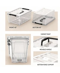 Yigii 5 Quart Black Clear Storage Bins with Latches for Small Spaces