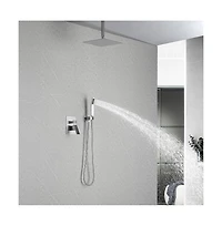 Busdays 12" Rain Shower Head Systems Wall Mounted Shower Brushed Nickel