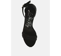 Twerky Rhinestones Embellished Block Sandals