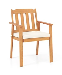 Slickblue 2-Piece Acacia Wood Patio Dining Chairs for Outdoor Use