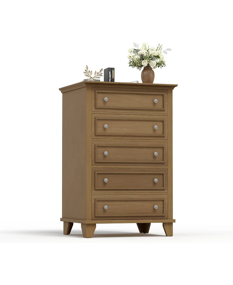 gaomon 5 Drawer Dresser for Bedroom, of Chest with Metal Handles, Tv Stand, Closet Organizers and Storage Clothes