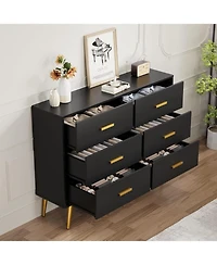gaomon Console Table with 6-Drawer,Tall Dresser for Bedroom, Storage Organizer Units Closet Living Room Hallway