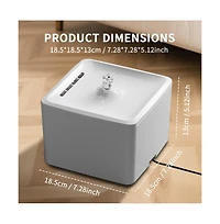 Aostirmotor Automatic Pet Waterer with Circulation, Square Fountain Cat Bowls, 3800ml/3.8L for Cats