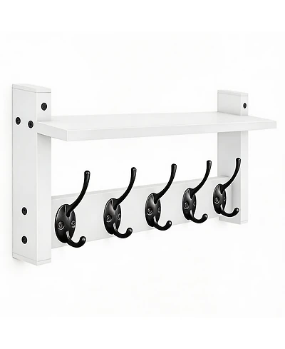 Yigii Elegant Wall Hook with Shelf - Stylish Storage for Coats, Hats, Bags - Durable Design