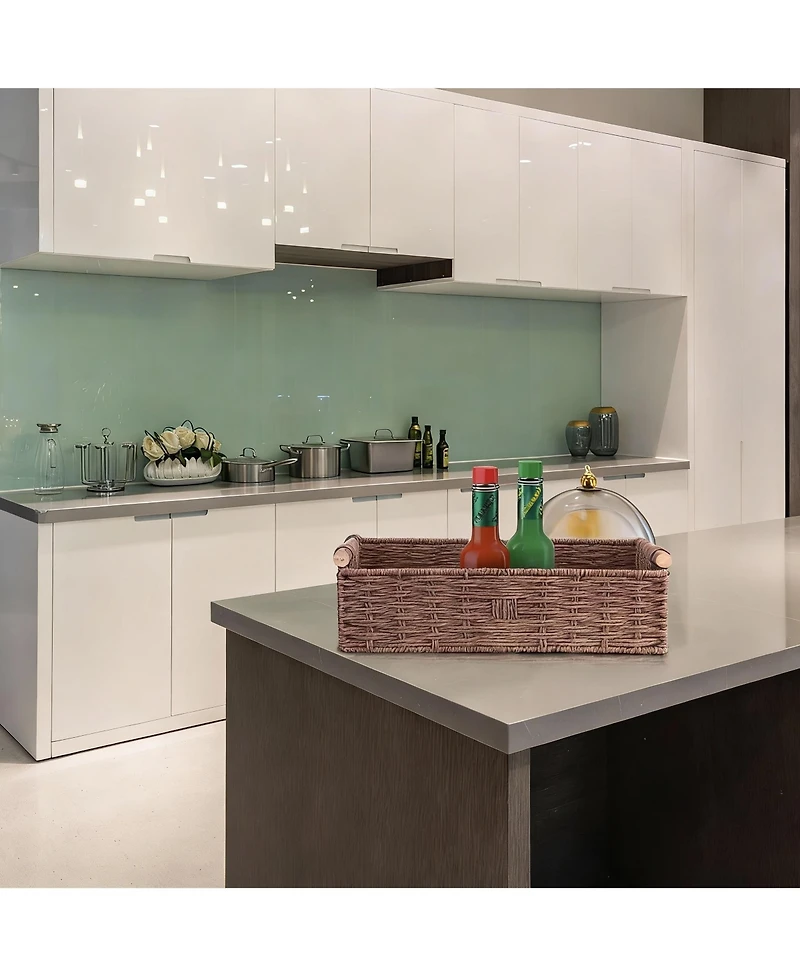 Yigii Handmade Paper Rope Storage Basket - Multi-use, Decorative, Compact