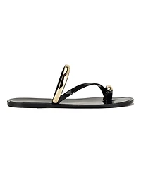 Nine West Women's Seashell Toe Ring Slip-On Flat Sandals