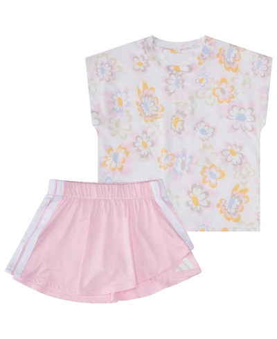 adidas Baby Girls' sleeveless T-Shirt and Skort, 2-Piece Set