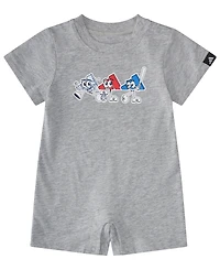 adidas Baby Boys' Short-Sleeve Graphic Shortie Heather Romper