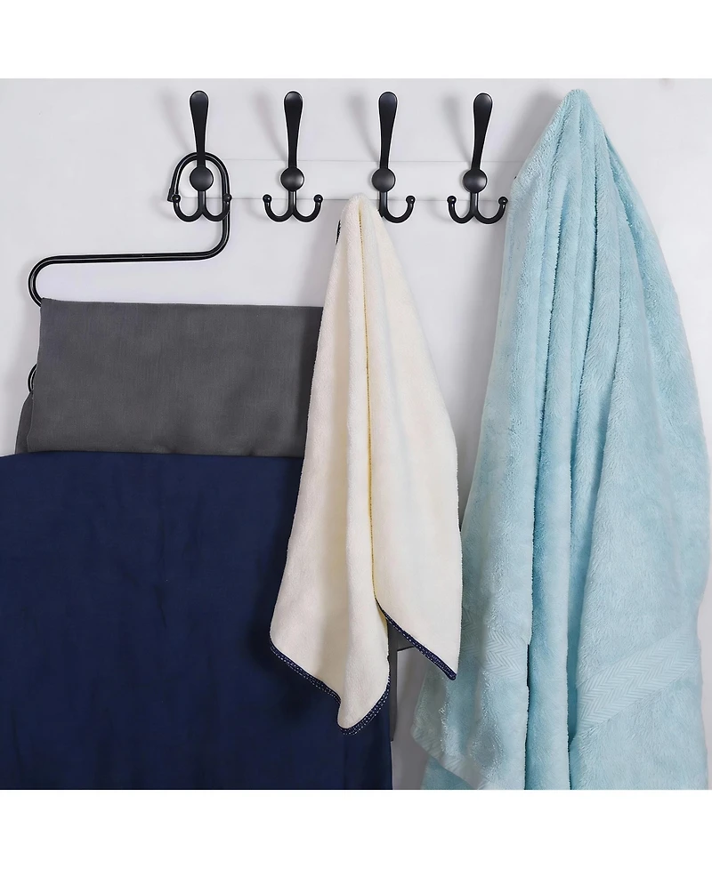 Yigii Heavy Duty 5-Tri Hook Wall Rack for Coats, Hats, Towels