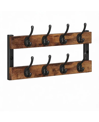 Yigii 28.7" Wall Mounted Coat Rack, 6 Hooks, 2 Shelves