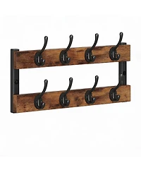 Yigii 28.7" Wall Mounted Coat Rack, 6 Hooks, 2 Shelves