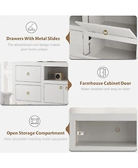 gaomon Tv Entertainment Center with Storage, 6 Drawers, Farmhouse Stand for TVs Up to 80", Media Console Stands