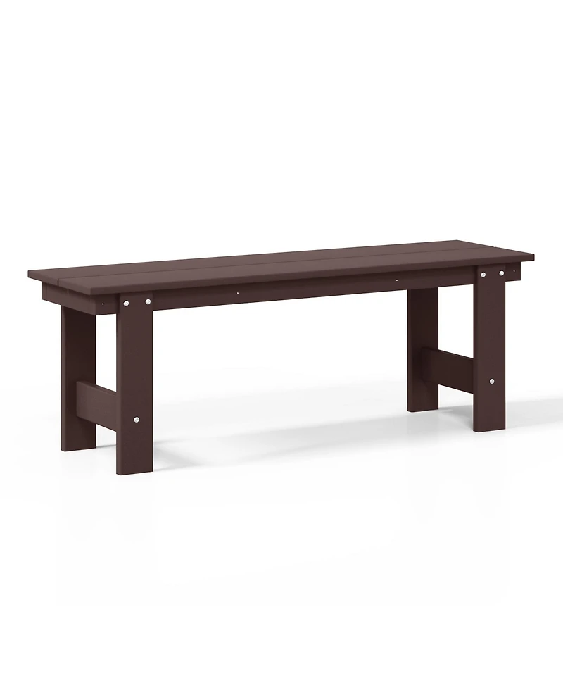 Outdoor Hdpe 48" Modern Backless Patio Bench