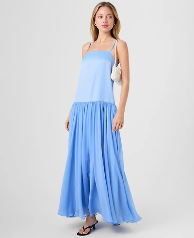 French Connection Women's Marina Silky Square Neck Maxi Dress