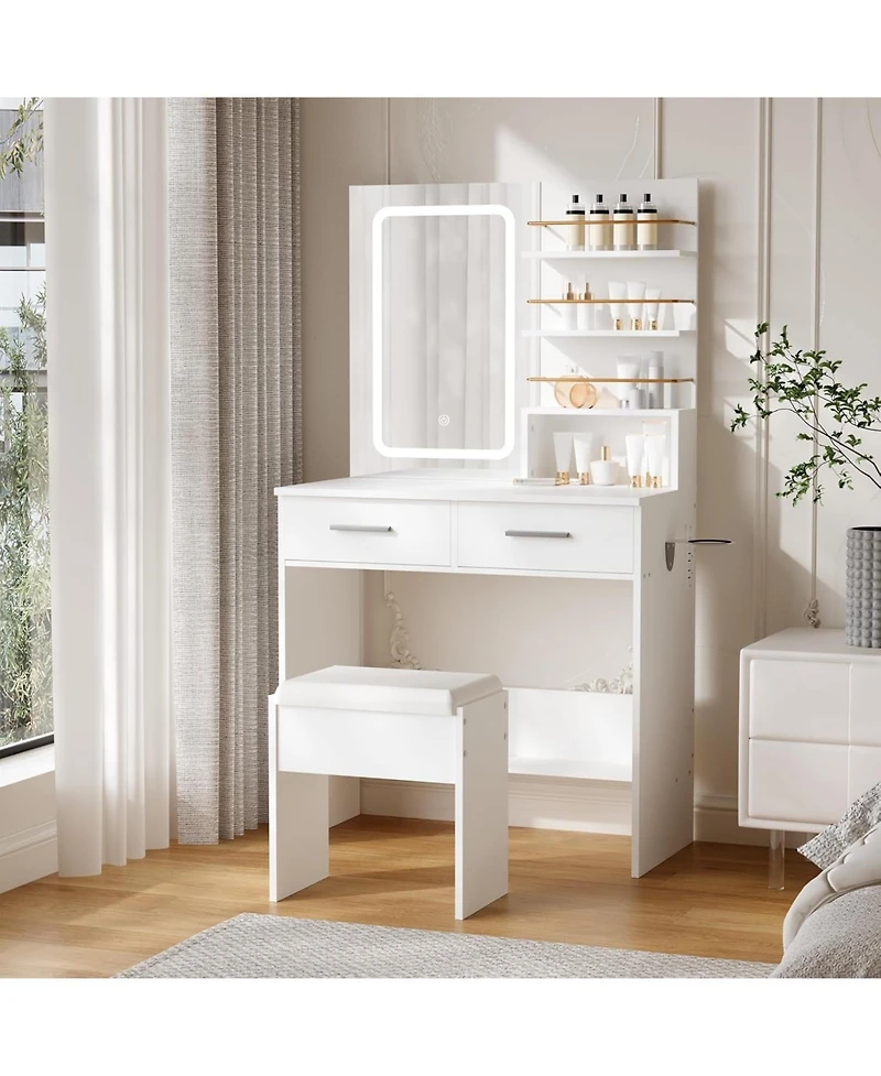 Gaomon Vanity Desk Mirror and Lights Makeup Vanity for Bedrooms, Apartments