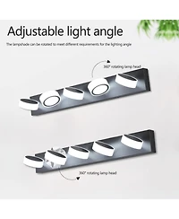 Busdays 37" Modern 5-Light Led Vanity Light, Sleek Black Bathroom Wall Light Fixture for Mirror, Shower, and Bathroom Decor