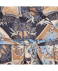 Pre-Owned Zimmermann Women's Multicolour Nautical Print Cotton Wrap Midi Dress