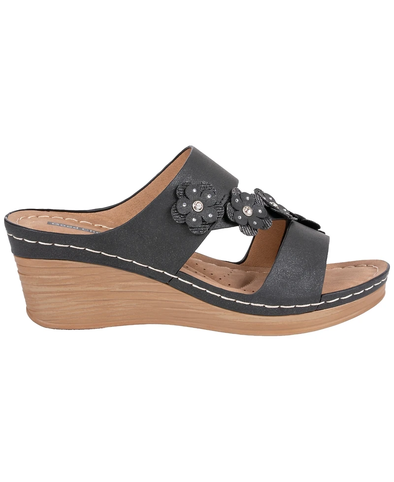 Gc Shoes Women's Halia Floral Wedge Sandals