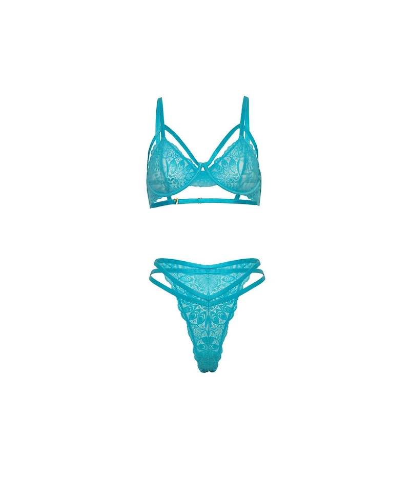 Oh La Cheri Women's Raya Cage Bra Set