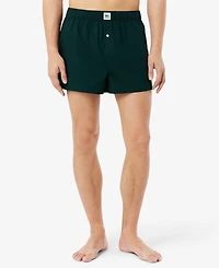 Lacoste Men's Straight-Fit Woven Boxers, 3-Pack