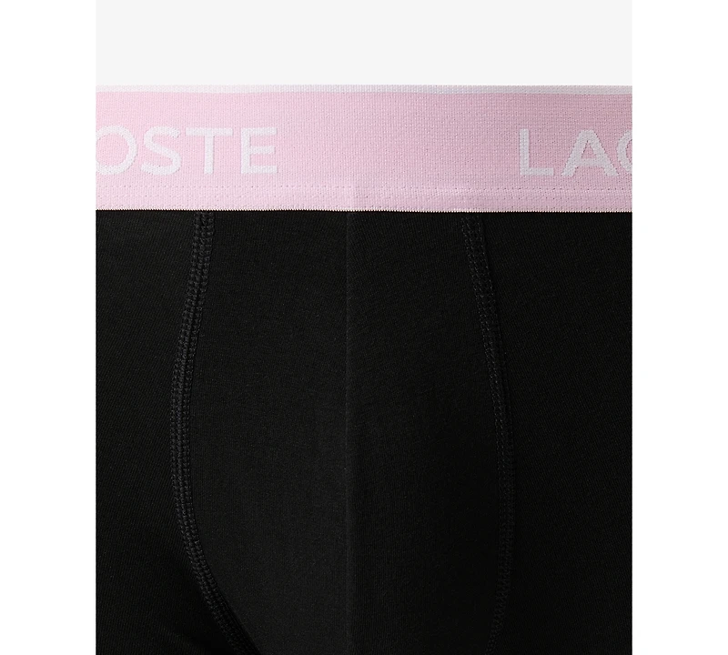 Lacoste Men's 3-Pack Regular-Fit Logo Waistband Trunk Underwear