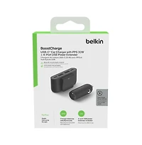 Belkin BoostCharge Usb-c Car Charger with Pps 30W and 4 Port Usb Power Extender