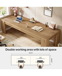 Tribesigns 78.7-Inch Extra Long Computer Desk, Two Person Double Gaming Desk for 2 People, Workstaion