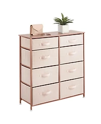 mDesign Tall Storage Dresser Furniture, 8 Slim Fabric Drawers