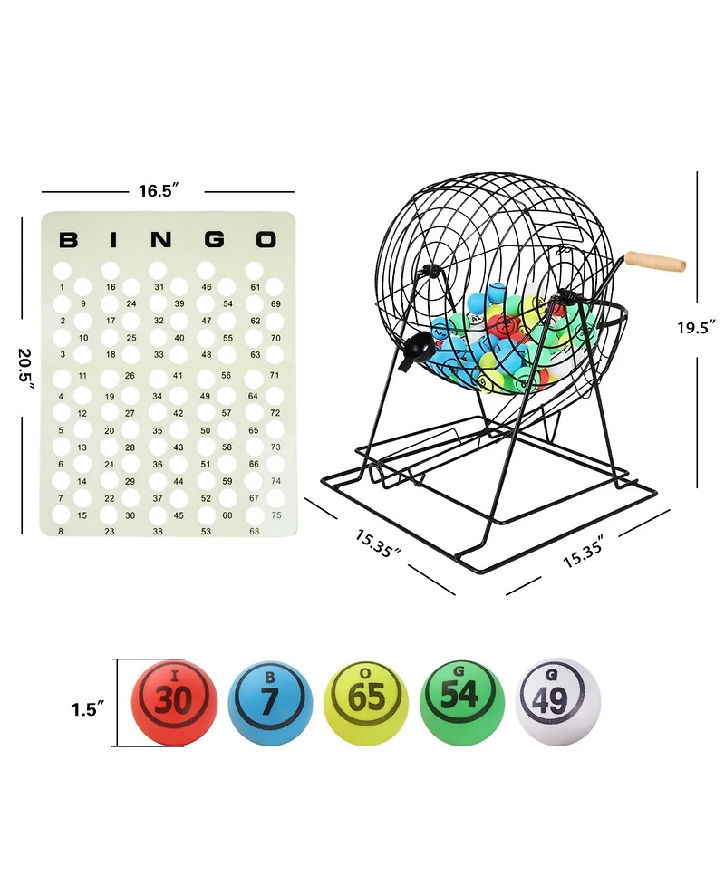 Gse Games & Sports Expert Bingo Game Set with Jumbo Cage and 1.5" Ping Pong Balls, Plastic Master Board
