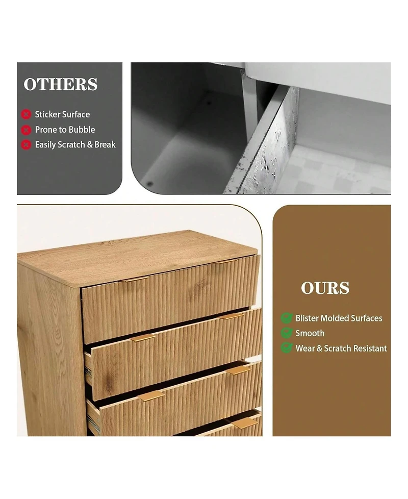 gaomon Tall 5-Drawer Wood Dresser