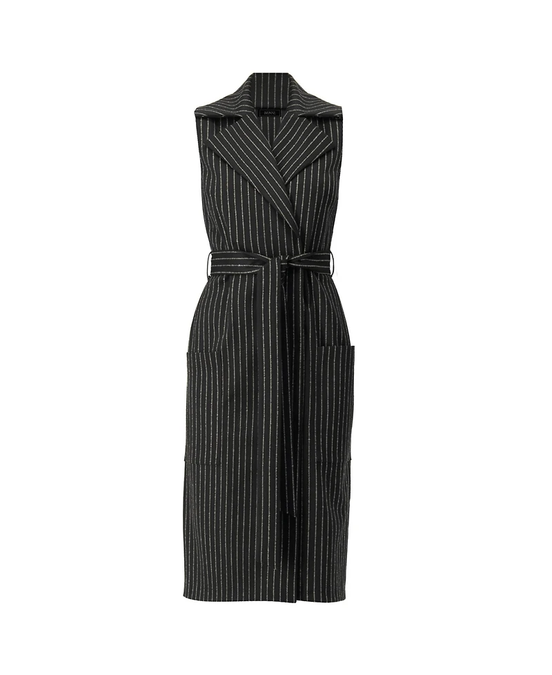 Ivonne Women's Double-Breasted Striped Midi Dress
